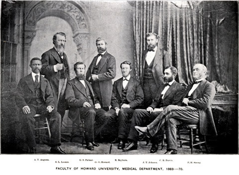 Howard University Medical College faculty, 1869-1870 (Augusta seated at far left). Photo: National Library of Medicine. 