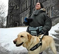Neena Saloiya and her guide dog, Ziggy