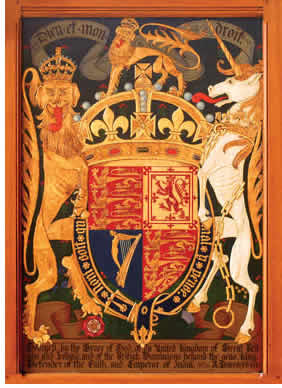 This Royal Coat of Arms forms the centrepiece of the heraldic display in Hart House’s Great Hall