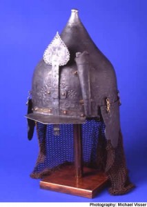 The helmet, most likely from the 14th century, was worn by a Turkish archer