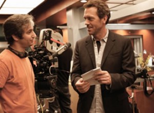David Shore and Hugh Laurie on the set of House 