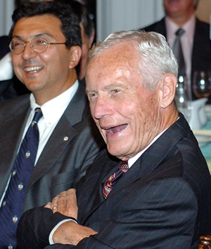 Warren Goldring (right) with U of T President David Naylor