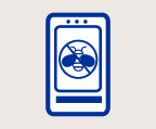 Illustration of a mobile phone with a picture of a bee crossed out on the screen