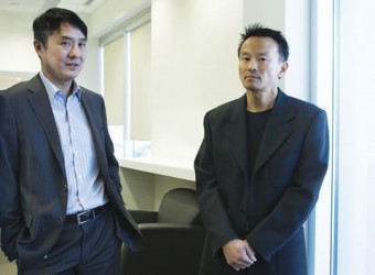 Francis Shen (left) is co-CEO of Aastra Technologies with his brother, Anthony Shen. Photo by Lee Towndrow