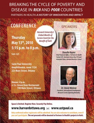 May 13 - Breaking the Cycle of Povery - At St Paul University, Ottawa