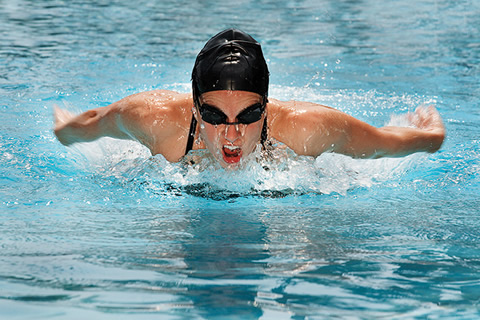 Photo of a person swimming.