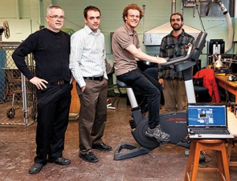 The “green gym” development team. From left: Chris Lea, Olivier Trescases, Andrew Rosselet, Pete Scourboutakos.