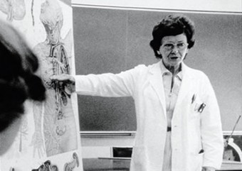 Prof. Vera Peters teaching at U of T in the 60s