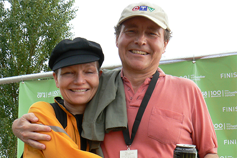 Randy Pepper with his sister Leanne at the 2009 Oxfam Canada Trailwalker. Photography by MaryAnn Jansen