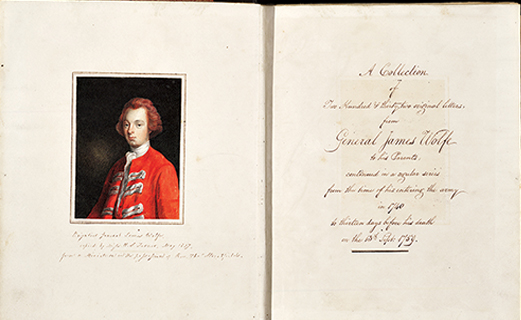 James Wolfe Ephemera - inside cover of the book.