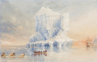 HMS Terror near Baffin Island in 1836; painting by Admiral Sir George Back