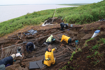 Prof. Max Friesen’s research team excavates a 400-year-old, large cruciform house at Kuukpak in the Northwest Territories