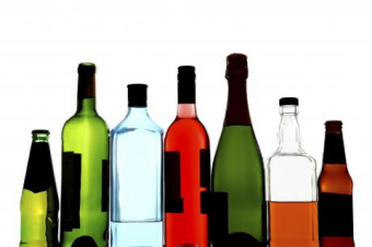 Photo of alcohol bottles.
