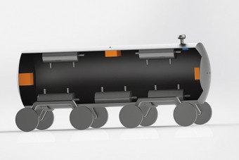 Illustration of a rail car design that could be safer.