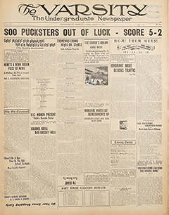 Image of the front page of an old issue of the Varsity