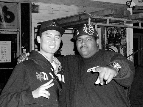 Prof. Jooyoung Lee (left) with rapper Big Flossy