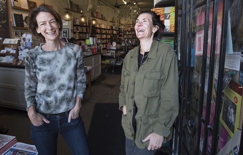 Type Books turned 10 earlier this year. Co-owners Joanne Saul (left) and Samara Walbohm in their Queen St. West store. Photo by Fred Lum/The Globe and Mail.