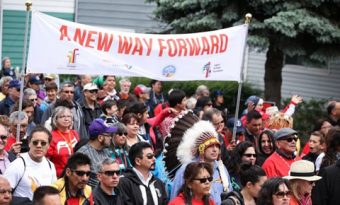 Photo of crowd during Walk for Reconciliation.