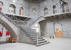 Photo of marble staircase inside the Kingston Penitentiary.