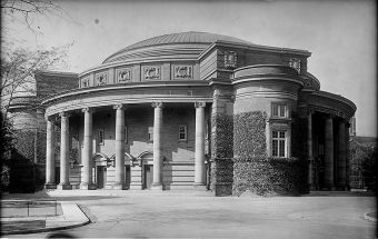Old black and white photo of Convocation Hall