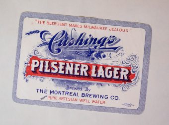 Old Cushing's Pilsener Lager label