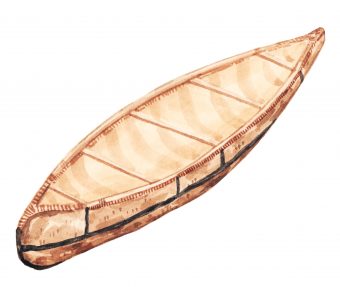 A birch bark canoe