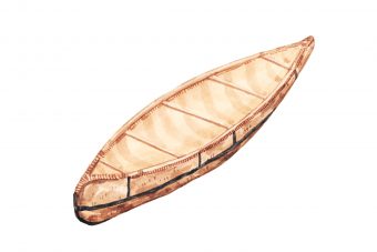 A birch bark canoe