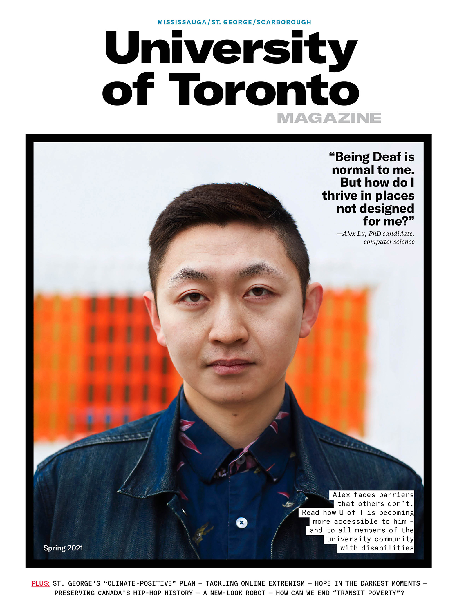 Cover page of University of Toronto Magazine Spring 2021 issue