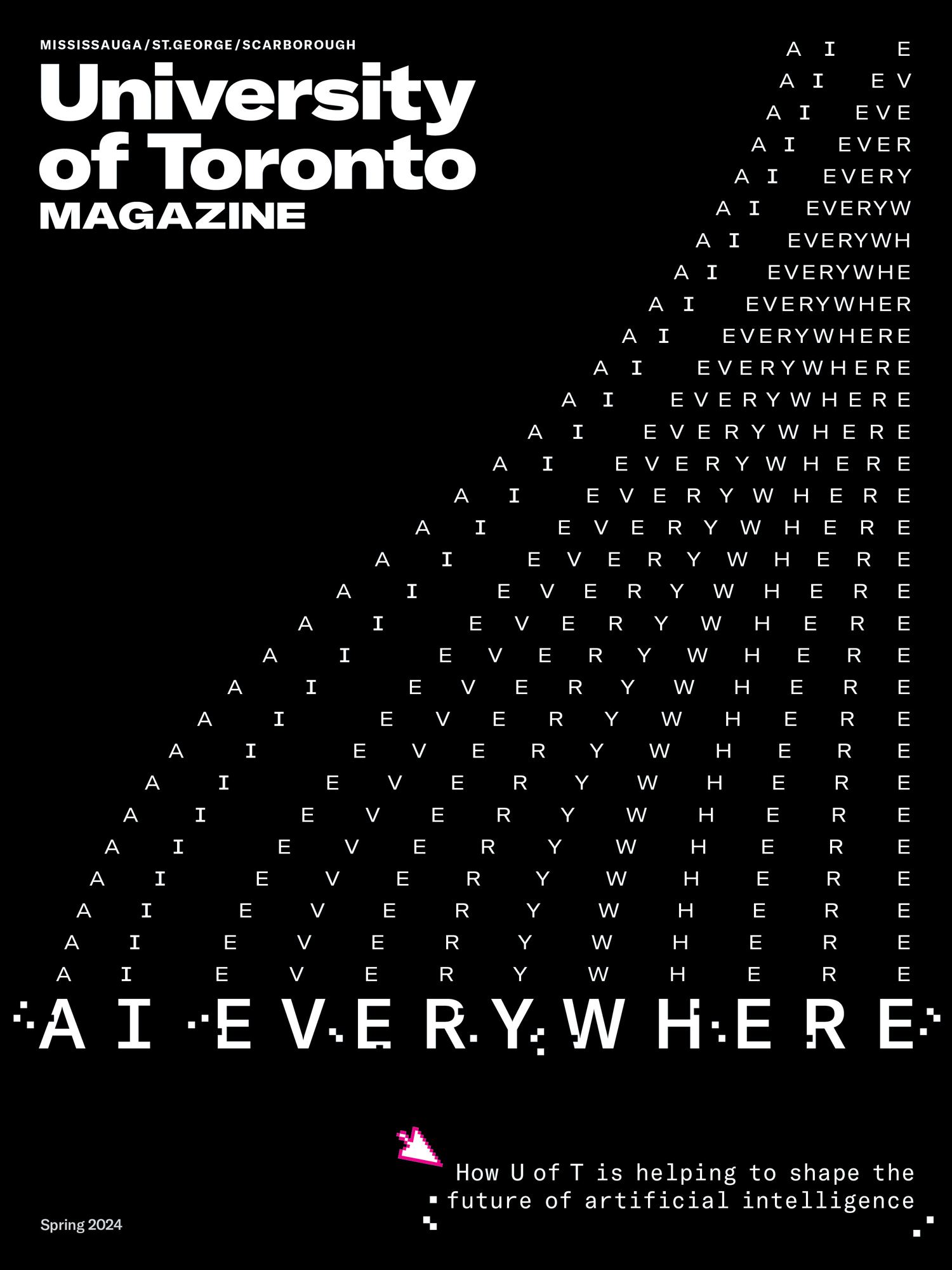 Front cover of Spring 2024 issue of University of Toronto Magazine. The title 